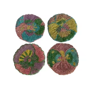 Elegantes Posavasos de Cuentas para Tazas de Café, Resistentes a los Arañazos, Decorativos para Mesa, Ideales para Bodas o Temáticas Boho, para Uso Promocional - Product Image 1