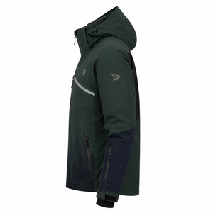 Men's Waterproof for Power Stretch Zipper Front <b>Ski</b> Jacket Hooded Color Blocked Synthetic 10000mm Breathable Wear - Product Image 3