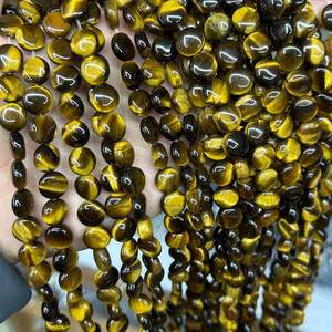 Cuentas de ojo de tigre amarillo, cuentas redondas de piedra natural para hacer joyas, manualidades DIY - Product Image 4