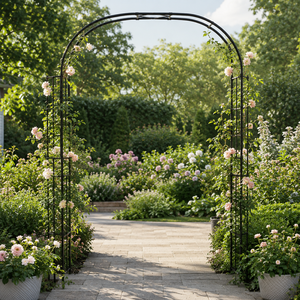 Arco de Metal Negro para Jardín con Enrejado para Rosas Trepadoras, Decoración para Patio, Bodas y Jardín - Product Image 3