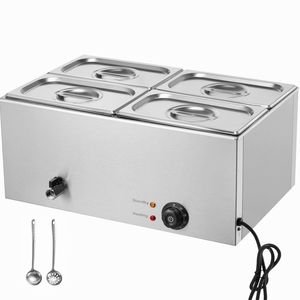 Scaldavivande Commerciale 24QT a 4 Vasche, Elettrico 1200W, Professionale in Acciaio Inox, Buffet Bain Marie con Temperatura Manuale - Product Image 1