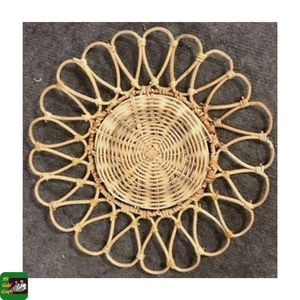 Rattan Floral-Shaped Thick 6-10mm Heat Resistant Classic Natural Woven Charger Mat Dining Table Wedding Event Decor Vietnam - Product Image 4