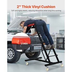 Carrello per Meccanici Regolabile in Altezza da 116-168 cm, Capacità 180 kg, con 4 Ruote Girevoli, Strumento per Riparazione Auto - Product Image 4