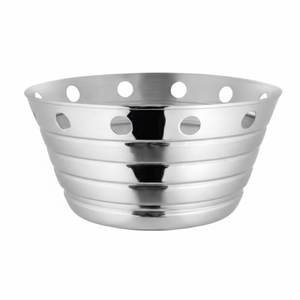 Corbeille à pain de service régulier en acier inoxydable au prix de gros avec trous nervurés et ronds - Product Image 1