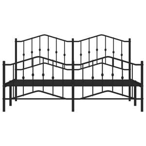 Cadre de lit rectangulaire en acier noir moderne pour lit double, lits en métal - Product Image 5