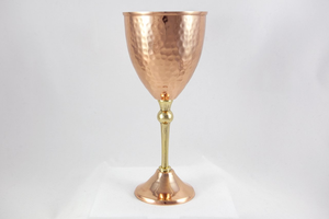 Copa de Cobre Martillada Artesanal con Detalles en Latón, Cáliz Vintage de Lujo para Bar, Mesa de Comedor y Decoración - Product Image 3