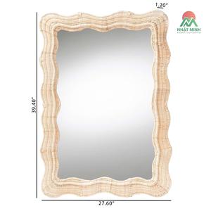 Miroir mural bohème, en rotin naturel tressé à la main, naturel - Product Image 4