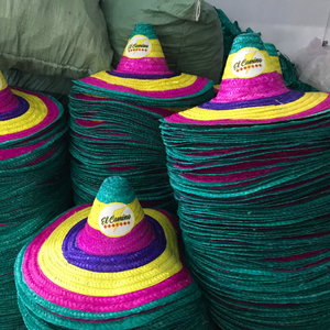 Chapeau de paille Sombrero mexicain naturel du Vietnam à large bord pour décorations de fête et protection solaire estivale 99 Gold Data - Product Image 2