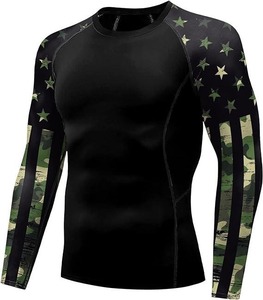 <b>Custom</b> Logo Factory Made <b>Compression</b> <b>Shirt</b> Long Sleeve Plain Fitness Rash Guard <b>Custom</b> <b>Design</b> 100% Polyester Rash Guard For Men - Product Image 1