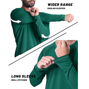 UPF 50+ UV Protection Eco-Friendly Quick Dry Polyester/Cotton Men's Long Sleeve Lightweight Fishing Hiking Sun Shirt - Product Image 4