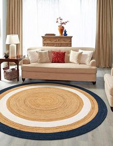 Eco Friendly Hand Braided Jute & Cotton Area Rugs Non-Slip Custom <b>Floor</b> Carpet for Living Room Camping & Prayer Use - Product Image 6