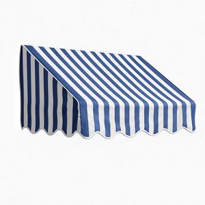 Tenda Parasole in Lega di Alluminio da 4 Piedi, Copertura per Patio Esterno, Tenda da Sole Estensibile a Strisce Blu e Bianche per Finestre e Porte, per Uso Residenziale - Product Image 3