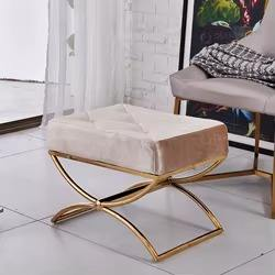 Taburete Otomano Moderno Multifuncional de Terciopelo y Metal, Calidad de Exportación, Gran Venta 2k25 - Product Image 4