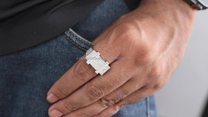 Pave Cut Cluster <b>Ring</b> 925 Sterling Silver Hip Hop Rhodium Plated <b>iced</b> Out Engagement, Wedding or Anniversary Gifts Jewelry - Product Image 4