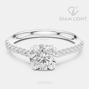 Bague de mariage ronde 1,05 carat, bijoux fins, certifiée IGI, or blanc 14 carats, diamant de laboratoire, bague de fiançailles et de mariage - Product Image 1