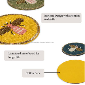 Posavasos de perlas redondas de PVC con cuentas hechas a mano, posavasos de decoración de escritorio para el hogar y la Oficina, posavasos antideslizante con aislamiento de moda exquisita - Product Image 4