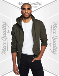Sudadera con capucha y cremallera para hombre, cómoda chaqueta de forro polar para hacer ejercicio, trotar y estilo urbano informal - Product Image 3