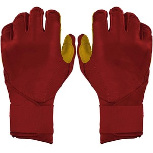 ELIXE SPORTS <b>Red</b> Microfiber Batting <b>Gloves</b> Spandex/Nylon Material Breathable Durable Padded Palm Hook Loop Closure Unisex Adult - Product Image 1