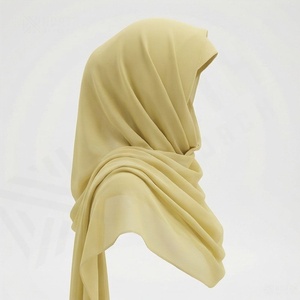 Hiyab de color personalizado, largo, liso, informal, para mujeres, ropa tradicional islámica, pañuelo para la cabeza, talla adulta, suave y de primera calidad. - Product Image 3