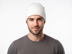 DUMELA INTERNATIONAL Bonnet unisexe 100 % acrylique à revers, couleur unie, décontracté, chaud pour l'hiver, style urbain, imprimé en relief - Product Image 2