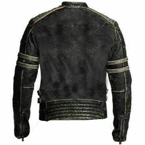 Moto Racer Retro Distressed Genuine Leather <b>Jacket</b> Men Motorcycle <b>Biker</b> <b>Jacket</b> - Product Image 3