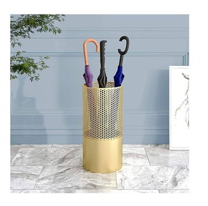 Industrial Quality Round Creative Umbrella Rack Holder Metal Leather Umbrella Stands Decorative Unique Style Umbrella Holder - Product Image 1