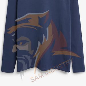 T-shirts pour hommes 100 % coton en gros, personnalisables, grandes tailles, à manches longues, en jersey uni, respirants - Product Image 6