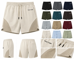 Pantalones Cortos Deportivos para Hombre, Color Beige, de Spandex y Poliéster, con Cierre de Cordón, Transpirables, Estilo Casual, Logotipo Frontal, Cintura Media, Largo Corto - Product Image 5