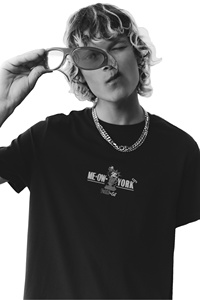 T-Shirt Homme Motif Imprimé Coupe Confort 100% Coton Demi Manches Ligne Col Bordée Côte Coupe Régulière 220 Grammes Tricoté Confortable - Product Image 3