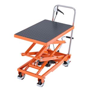 Carrello Elevatore a Forbice Idraulico con Capacità di 227 kg, 4 Ruote, Altezza di Sollevamento 120 cm, Piattaforma Antiscivolo, Carrello Elevatore a Doppia Forbice - Product Image 1