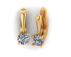 Premium gold <b>silver</b> ladies <b>earrings</b> yellow white rose finish moissanite cvd colour stone cz vvs2 d round 2.57 cts vs1 elegance - Product Image 1