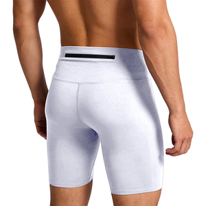 Wholesale Men's High Waist White Compression <b>Shorts</b> <b>Spandex</b> Nylon Quick Dry Elastic Waist Casual Knitted Gym <b>Shorts</b> - Product Image 2
