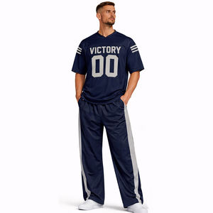 Conjunto Deportivo Personalizado para Hombre, Camiseta de Fútbol con Estampado Personalizado y Pantalones de Entrenamiento Holgados, Ropa Deportiva Transpirable - Product Image 4