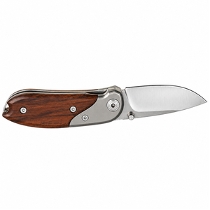 Cuchillos Plegables con Mango de Madera Color Nogal Oscuro, Hoja de Acero Inoxidable, Clip de Bolsillo y Agarre Ergonómico para Camping y Uso General - Product Image 1