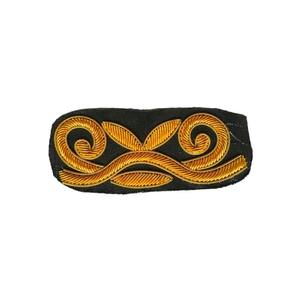 Parche bordado a mano de primera calidad para blazer, insignia personalizada hecha a mano, parche bordado para uniforme, tamaño de bolsillo, en dorado y plateado. - Product Image 2