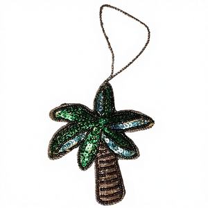 Décoration suspendue de luxe pour arbre Zari – Ornement brodé de fils pour la maison, l'arbre de Noël, la voiture, vente en gros, qualité export - Product Image 1