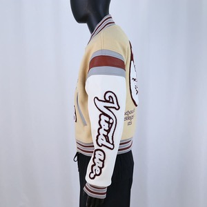 เสื้อแจ็คเก็ตวาร์ซิตี้แฟชั่นแบบแพทช์เวิร์ค รักษ์โลก คุณภาพสูง ดีไซน์ทันสมัย สำหรับผู้ชายและผู้หญิง ขายส่งจำนวนมาก - Product Image 3