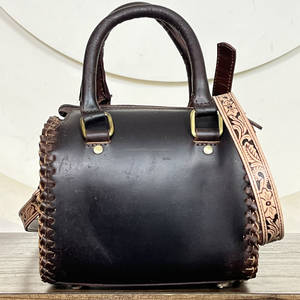 New Arrival Hot Selling Hand Tooled Cowhide <b>Leather</b> <b>Small</b> Speedy <b>Bags</b> Trending Spade Design Floral Crossbody Travel Handbags - Product Image 5