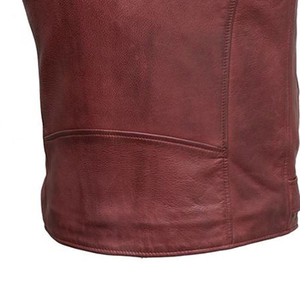 Nouveau Gilet Moto en Cuir PU pour Homme, Couleur Unie, Col Rabattu, Fermeture Éclair, Ceinture Ajustable, Vêtement d'Extérieur Automne, Faible MOQ - Product Image 6