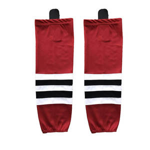 <b>White</b> Crew Ice Hockey <b>Socks</b> Standard Compression Breathable Knitted Color Block Summer Cuff Logo for Adults Football Running - Product Image 4