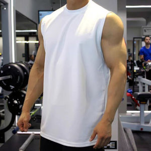 Wholesale Custom Logo Eco-Friendly Breathable High Quality Cotton Running <b>Singlet</b> Muscle Athletic Shirts Sleeveless <b>Men</b> Tank Top - Product Image 2