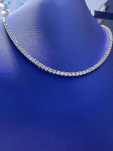 Collier tennis de luxe en moissanite, argent 925, taille émeraude, chaîne entièrement pavée, bijoux fins élégants, style cadeau affirmé - Product Image 6