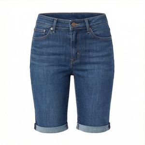 Plus Size Women <b>Denim</b> Shorts <b>Stretch</b> High Waist Ripped Vintage Button Washed Casual Summer Fashion Customized Color Style - Product Image 1