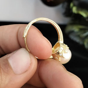 Freshwater Pearl Floral Elegant <b>Adjustable</b> <b>Ring</b> Free <b>Size</b> Open Band Pearl Jewelry <b>Ring</b> Resizable Supplier - Product Image 3
