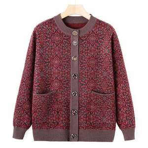 Knitted Paisley Pattern <b>Cardigan</b> Men's <b>Long</b> Sleeve Winter Sweater Full Sleeve <b>Thick</b> Acrylic Button Closure Single Breasted - Product Image 4