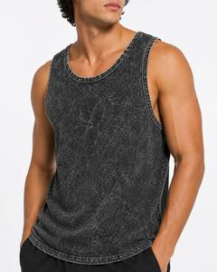 Débardeur sans manches col rond pour homme, boutonné sur le devant, tricoté, décontracté, finition délavée, écologique, séchage rapide, respirant, style sportif - Product Image 2