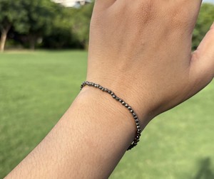 Pulsera de Cuentas Facetadas de Pirita Natural, Plata de Ley 925, Ajustable, Magneto del Dinero, Pulsera de Piedras Preciosas, Joyería Fina DIY - Product Image 1