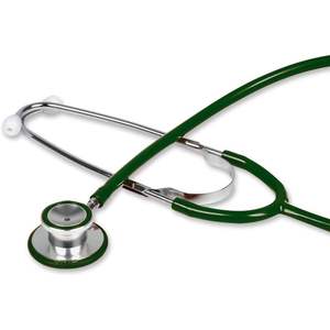 Estetoscopio médico de doble cabezal para uso doméstico, 10 cajas grises, latón cromado, Binaural, 22 \ ", tubo de PVC, pecho de aluminio anodizado - Product Image 1