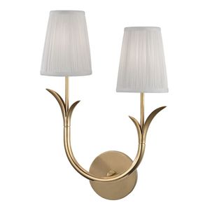 โคมไฟติดผนังโลหะแบบดั้งเดิม ลายดอกไม้ 2 ดวง ชุบทอง สำหรับตกแต่ง - Product Image 1