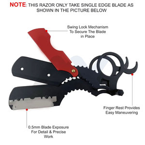 Rasoir de barbier de haute qualité pour hommes, pour un rasage précis et une coupe de barbe soignée, rasoir à doigt de qualité salon pour l'entretien de la barbe. - Product Image 3